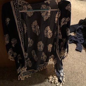 Navy patterned kimono / cardigan
